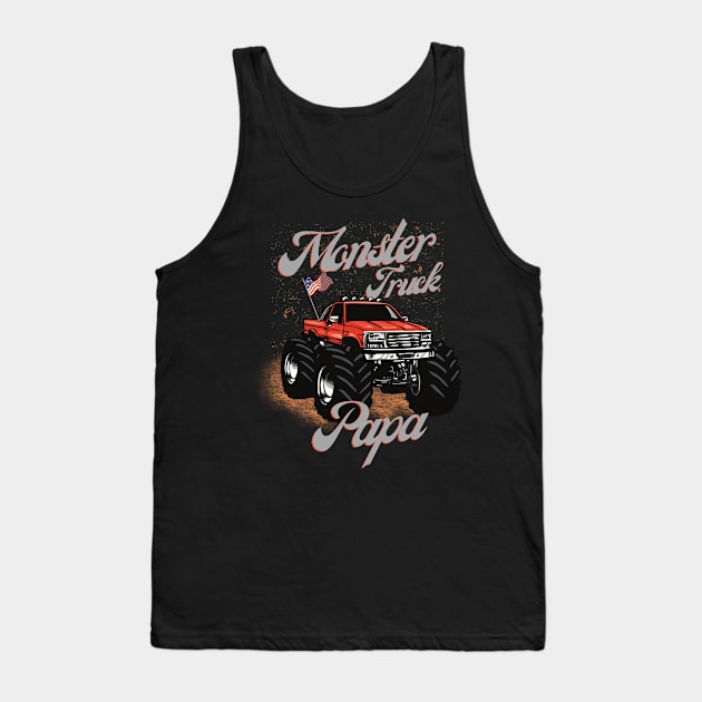 Monster Truck Papa USA American Flag Tank Top by Carantined Chao$